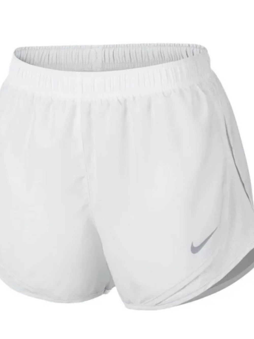 Nike White Women's Athletic Running Shorts with Subtle Swoosh